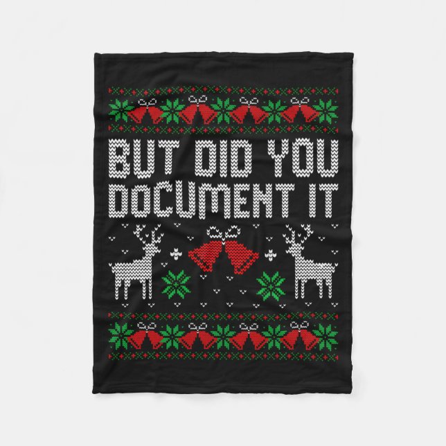 But Did You Doent It Funny Office Christmas Ugly S Fleecefilt (Framsidan)