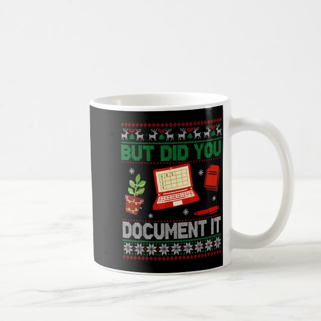 But Did You Doent It Funny Office Christmas Ugly S Kaffemugg (Höger)