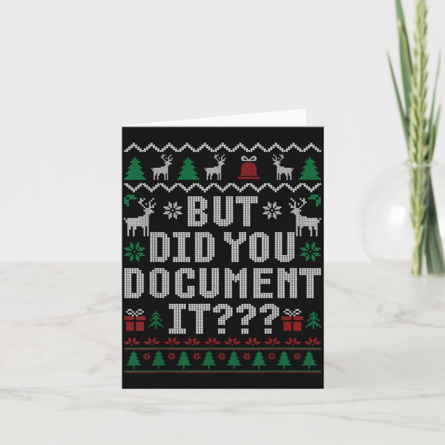 But Did You Doent It Funny Office Christmas Ugly S Kort (Framsida)