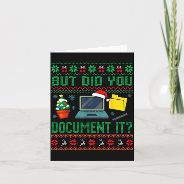 But Did You Doent It Funny Office Christmas Ugly S Kort (Framsida)