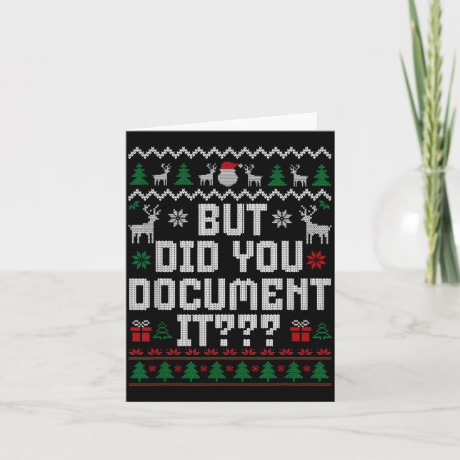 But Did You Doent It Funny Office Christmas Ugly S Kort (Framsida)