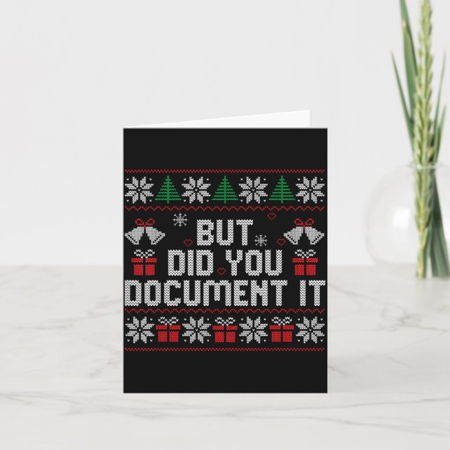 But Did You Doent It Funny Office Christmas Ugly S Kort (Framsida)