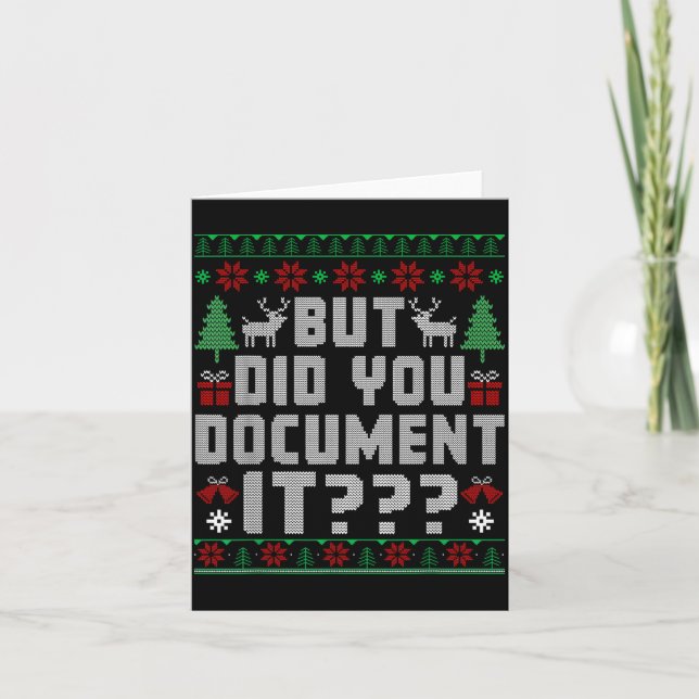 But Did You Doent It Funny Office Christmas Ugly S Kort (Framsida)
