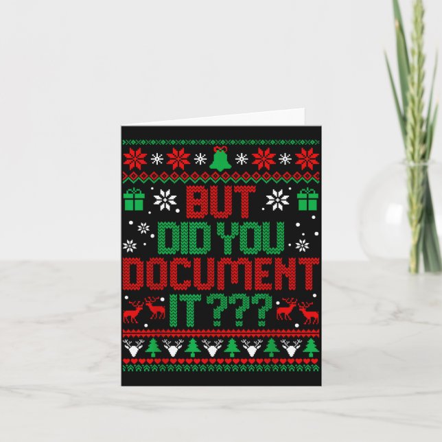 But Did You Doent It Funny Office Christmas Ugly S Kort (Framsida)