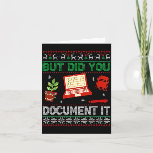 But Did You Doent It Funny Office Christmas Ugly S Kort (Framsida)