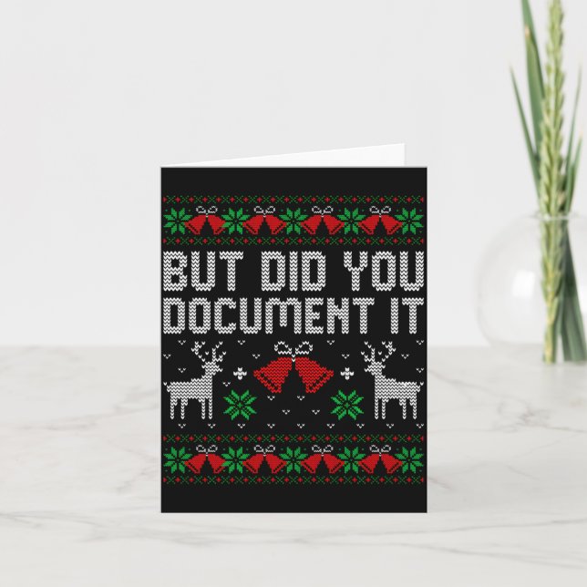 But Did You Doent It Funny Office Christmas Ugly S Kort (Framsida)