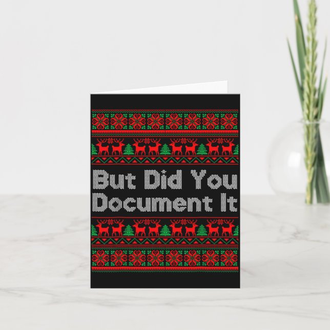 But Did You Doent It Funny Office Christmas Ugly S Kort (Framsida)