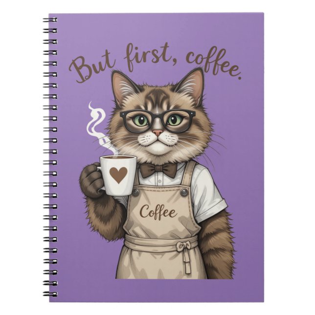 But First, Coffee Cat Anteckningsbok (Framsidan)