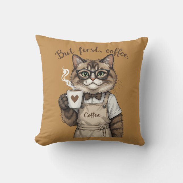 But First, Coffee Cat Kudde (Framsida)