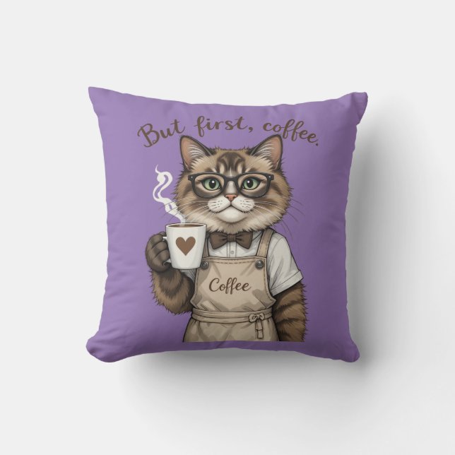 But First, Coffee Cat Kudde (Framsida)