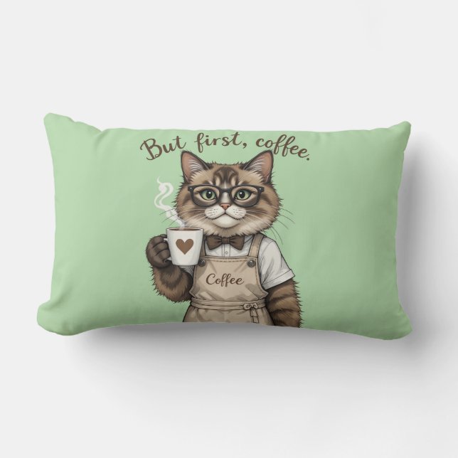 But First, Coffee Cat Lumbarkudde (Framsida)