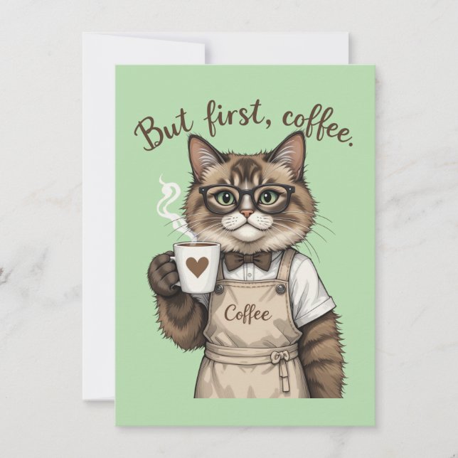 But First, Coffee Cat Tack Kort (Framsida)