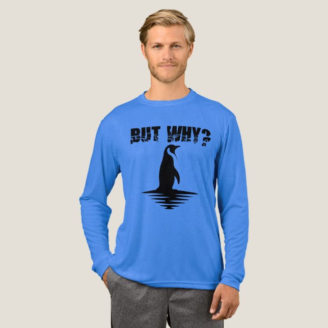 But Why Penguin, Penguin Walking Graphic T Shirt (Hel framsida)