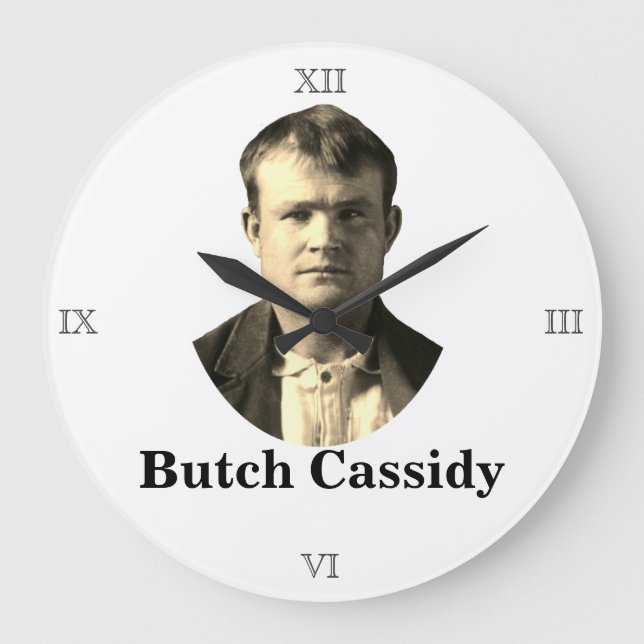 Butch Cassidy Wanted 🚨 Vilda western Outlaw USA Stor Klocka (Framsida)