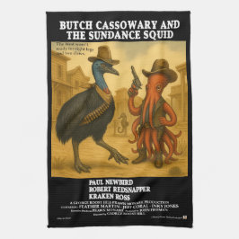 Butch Cassowary & den svarta bläckfisken Kökshandduk