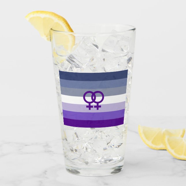 Butch Lesbisk Kärlek WLW Pride Glaskopp (Framsida Ice)