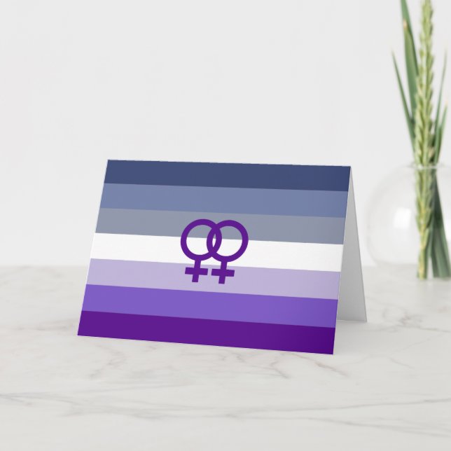 Butch Lesbisk Kärlek WLW Pride Helgkort (Framsida)