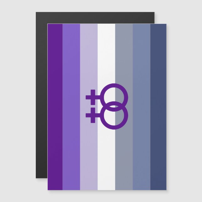 Butch Lesbisk Kärlek WLW Pride Magnetisk Inbjudningskort (Fram/baksida)