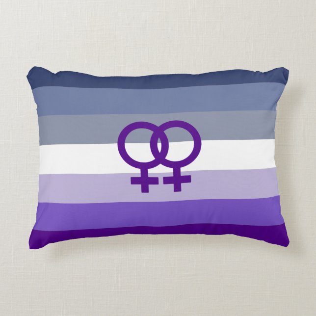 Butch Lesbisk Kärlek WLW Pride Prydnadskudde (Framsidan)