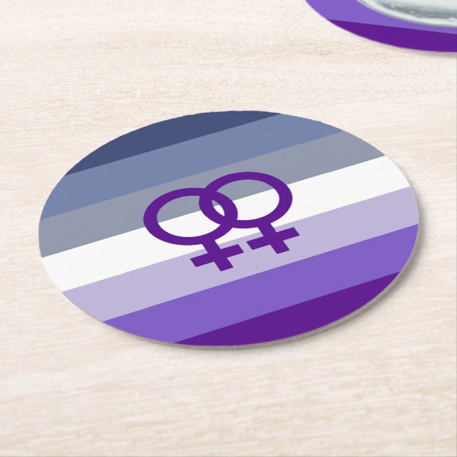 Butch Lesbisk Kärlek WLW Pride Underlägg Papper Rund (Vinklad)