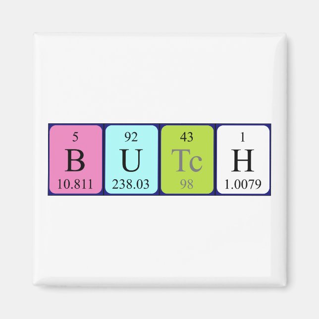 Butch Periodisk bord namn magnet (Framsidan)