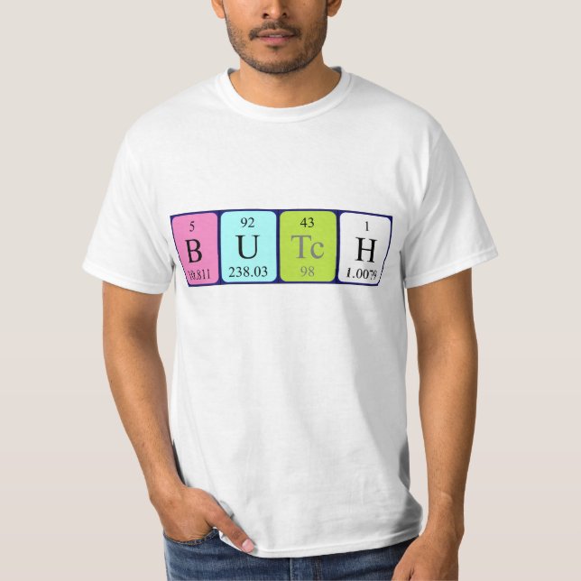 Butch Periodisk bord namn-skjorta T Shirt (Framsida)