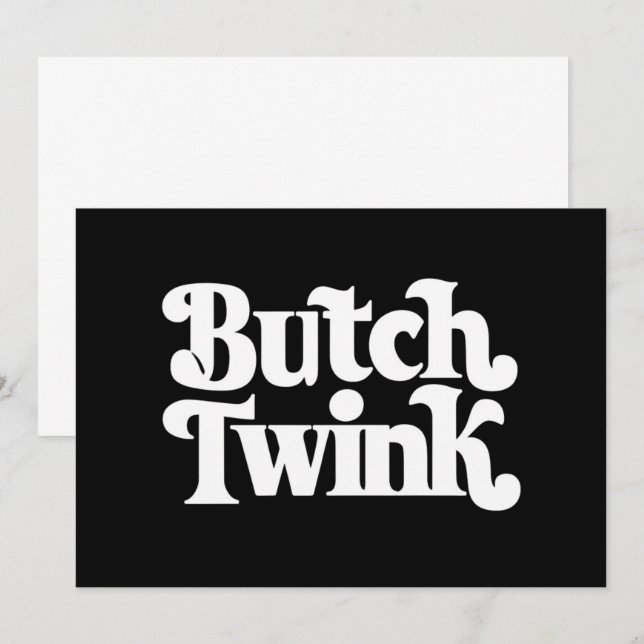 Butch Twink LGBTQ Pride Månad Inbjudningar (Fram/baksida)