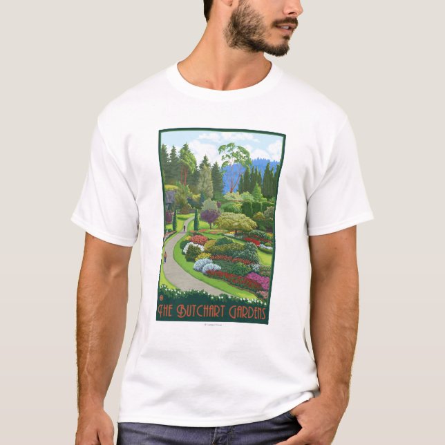 Butchart trädgårdar - Brentwood fjärd T Shirt (Framsida)