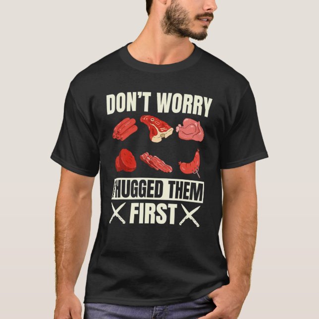Butcher Meat Whisperer Flesher Poultry Shop Owner  T Shirt (Framsida)