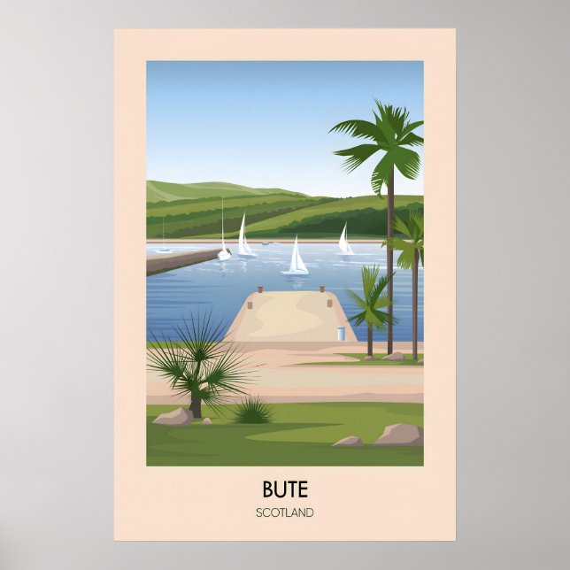Bute Skottland Resaffisch Poster (Framsidan)