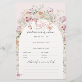 Buterfly  Rosa Blommigt Girl Baby Shower Game