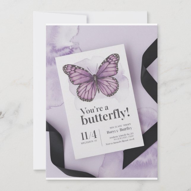 Butfu-start: Elegant Baby Shower-inbjudan" Inbjudningar (Framsida)