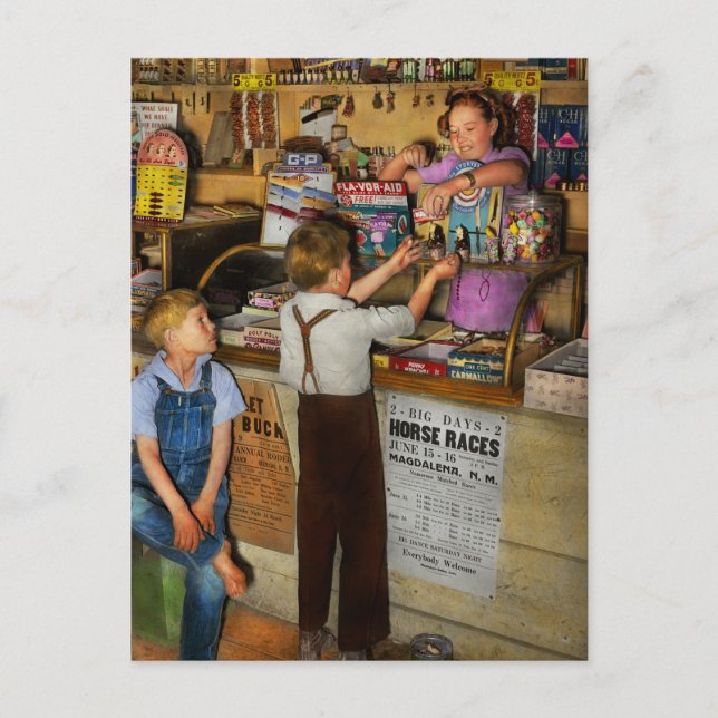 Butik - Godis för oss båda 1940 Vykort (Framsida)