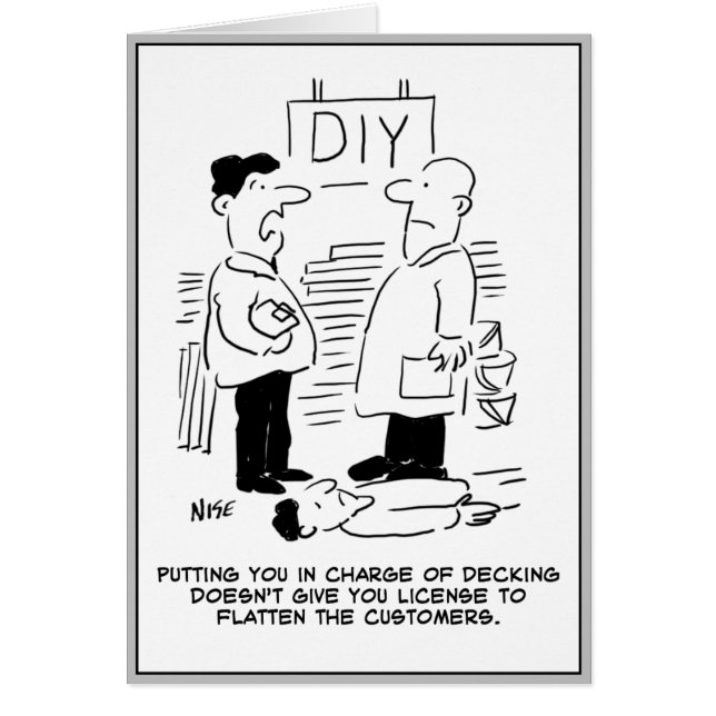 Butiksbutiksbutiksarbetare och butikshanterare hälsningskort (Framsidan)