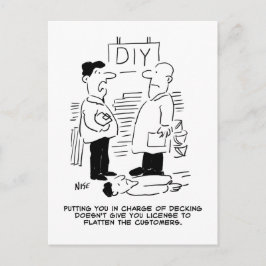 Butiksbutiksbutiksarbetare och butikshanterare vykort