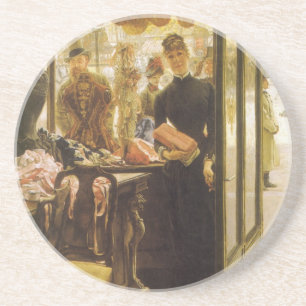 Butiksflickan av James Tissot, Victorian Fine Art Underlägg Sandsten