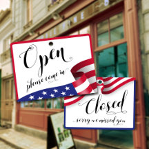 Butiksfönster Glasdörr Hängande Öppen & Stängd sky