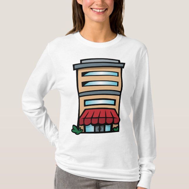 Butiksfront och kontorsbyggnad t shirt (Framsida)