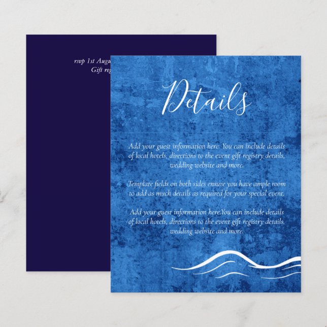 Butikshögkvarteret för Tropical Bröllop Details Ho (Fram/baksida)