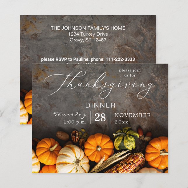 Butiksmiddagspumpor för Thanksgiving (Fram/baksida)