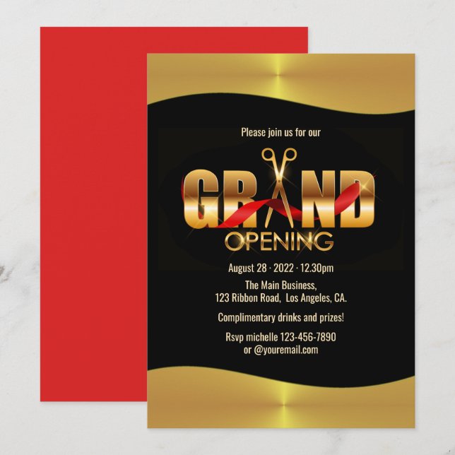 Butiksöppning Inbjudningar (Fram/baksida)