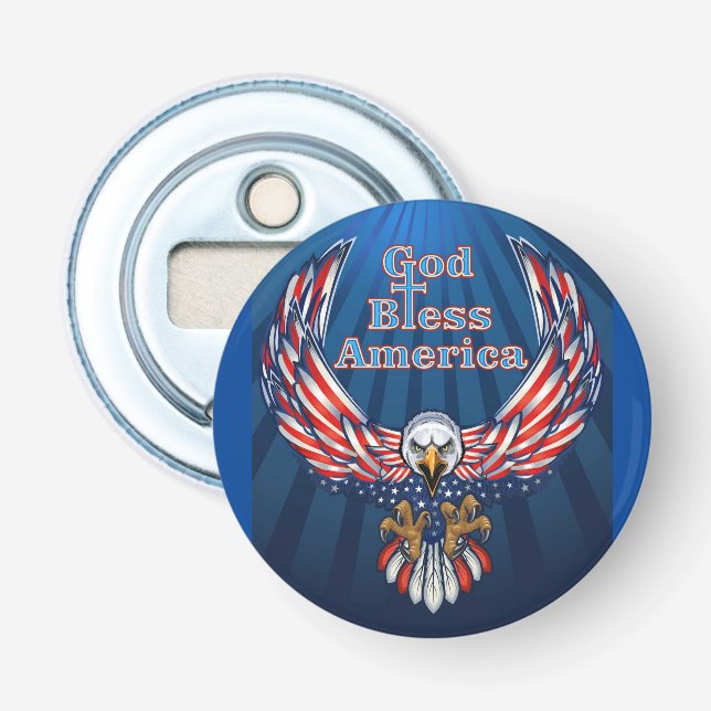 Butle Bottle-öppnare Amerikanska vackra Eagle Blue Flasköppnare (Framsidan)