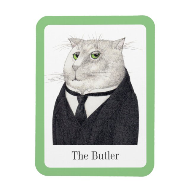 BUTLER CAT 3x4 Flexibelt magnet + text (Vertikal)