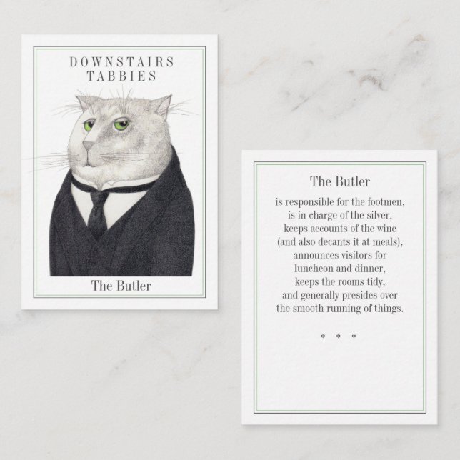 BUTLER CAT-handelskort Anteckningskort (Fram/baksida)