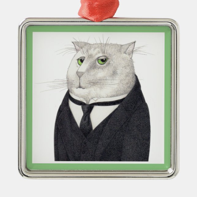 BUTLER CAT Premium Square Ornament (Framsidan)