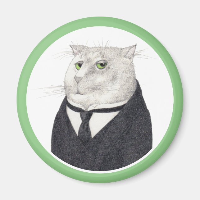 BUTLER CAT Rund Magnet (Framsidan)