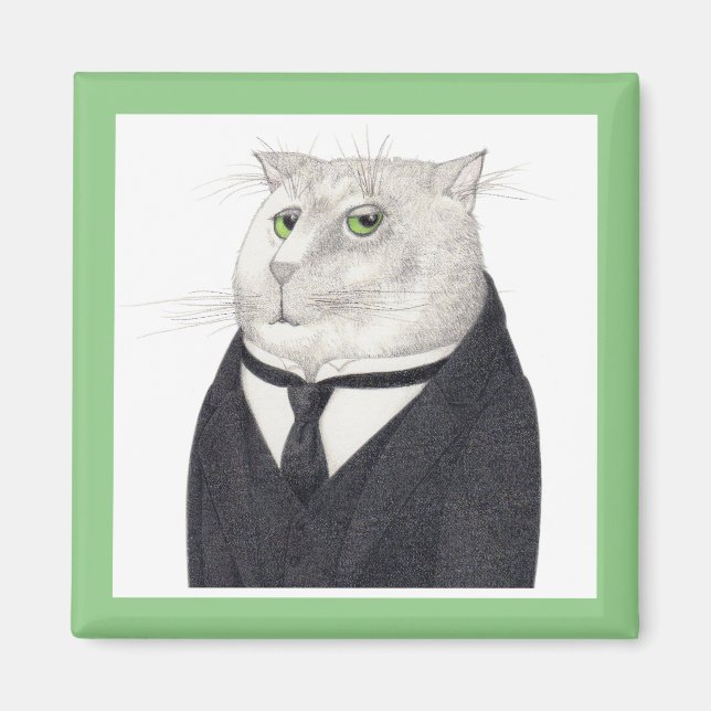 BUTLER CAT Square Magnet (Framsidan)