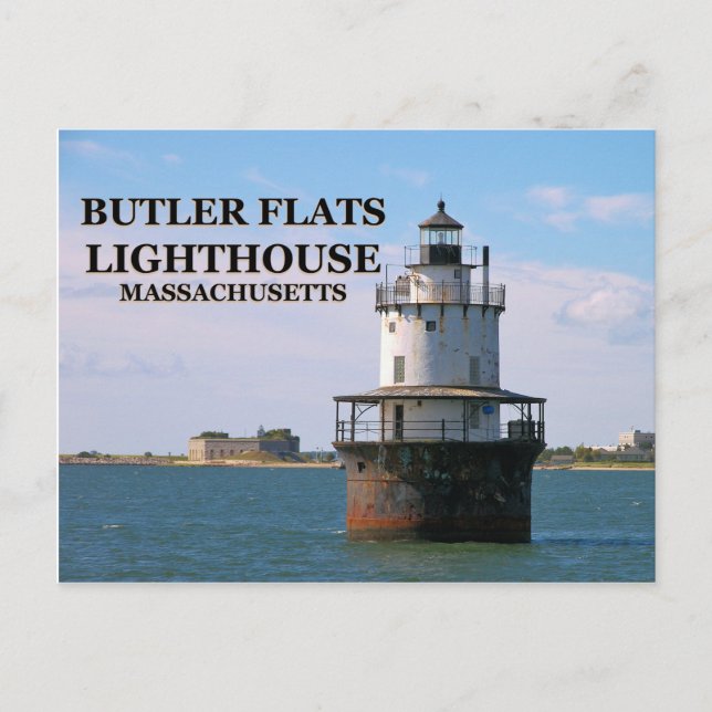 Butler Flats Lighthouse, Massachusetts Postcard Vykort (Framsida)
