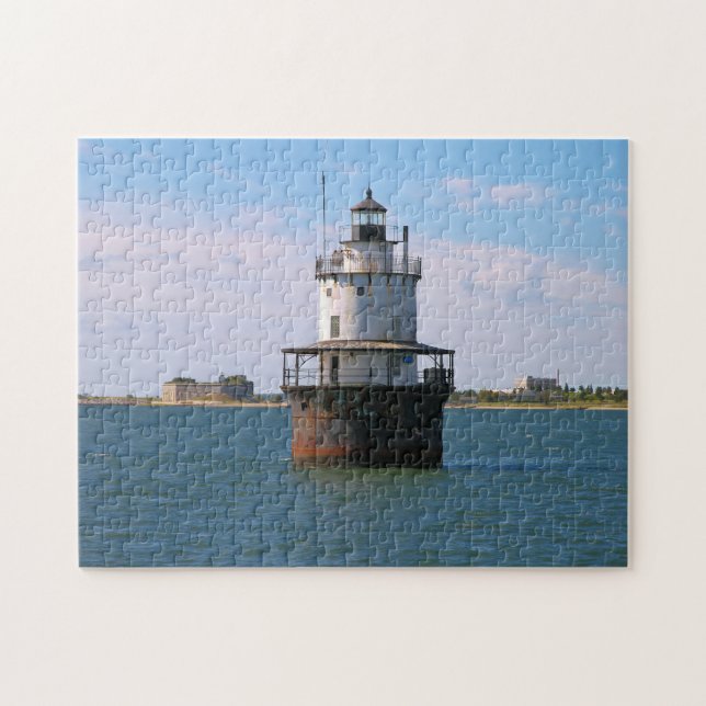 Butler Flats Lighthouse, Massachusetts Puzzle Pussel (Horisontell)