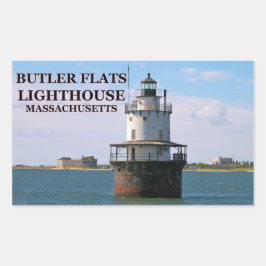 Butler Flats Lighthouse, Massachusetts Stickers Rektangulärt Klistermärke